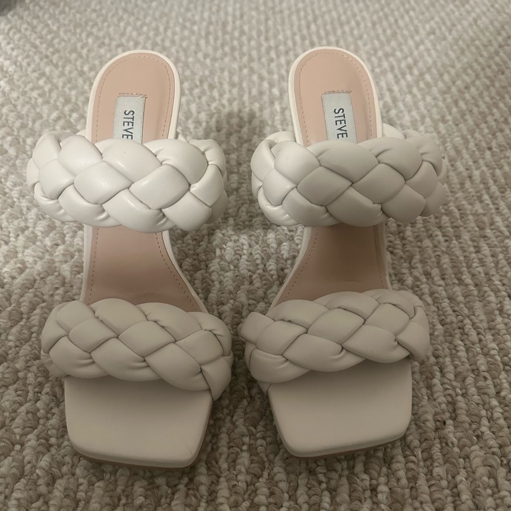 Steve Madden Women's White Braided Sandals